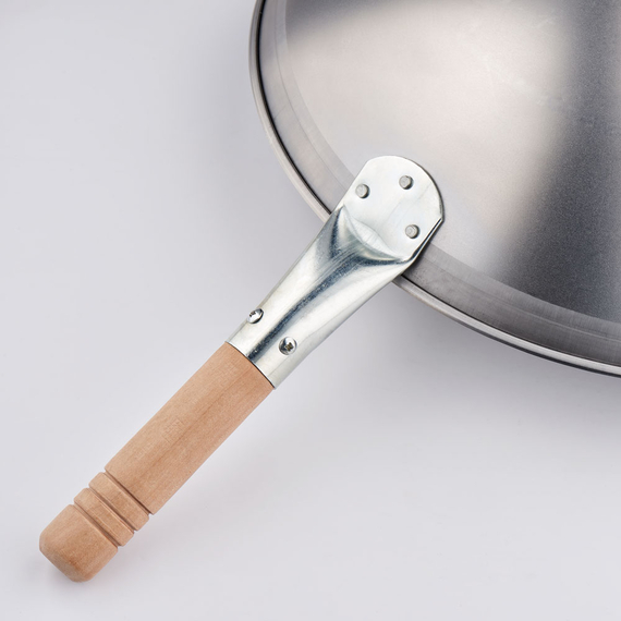 Wok-Pfanne, Edelstahl gebürstet, 400x120 mm (ØxH)