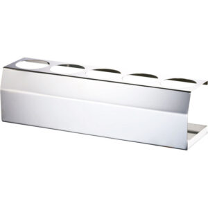 Ständer für fünf Saucen-/Gewürzflaschen, Edelstahl, 435 x 110 x 120 mm (BxTxH)