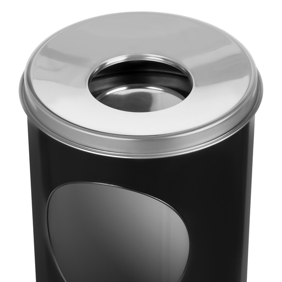 Standaschenbecher mit Papierkorb, schwarz