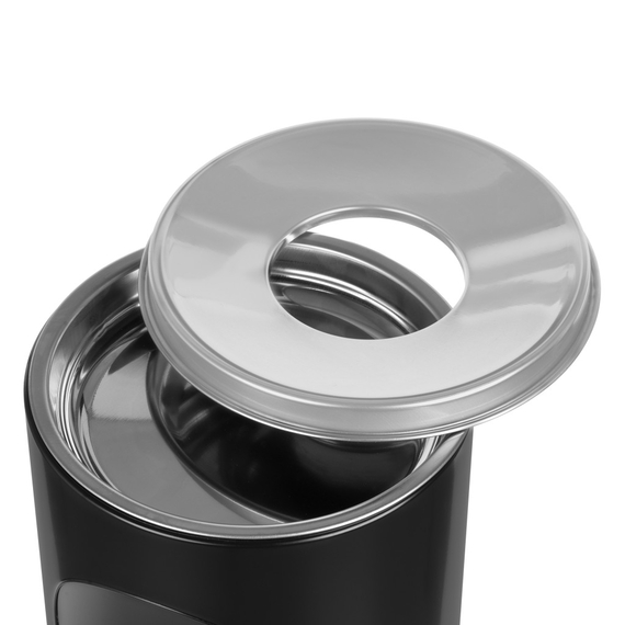 Standaschenbecher mit Papierkorb, schwarz