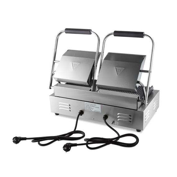 Maxima Gastro Kontaktgrill - Gerillt - Doppelgrillplatte - 2 x 22 cm