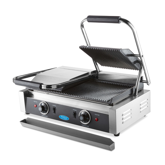 Maxima Gastro Kontaktgrill - Gerillt - Doppelgrillplatte - 2 x 22 cm