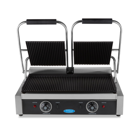 Maxima Gastro Kontaktgrill - Gerillt - Doppelgrillplatte - 2 x 22 cm