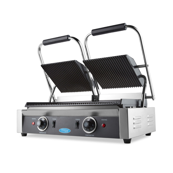Maxima Gastro Kontaktgrill - Gerillt - Doppelgrillplatte - 2 x 22 cm
