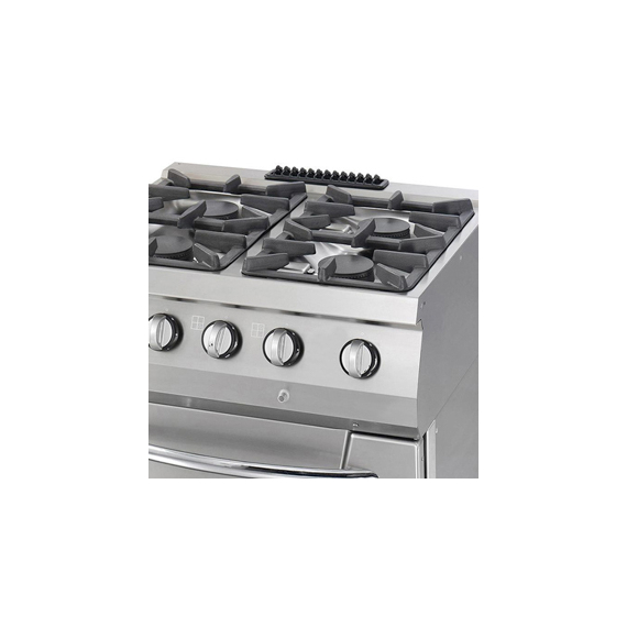 Maxima Gastro Heavy Duty Herd - 4 Brenner - Doppeleinheit - 70 cm Tief - 37 kW - Gas inkl. Ofen