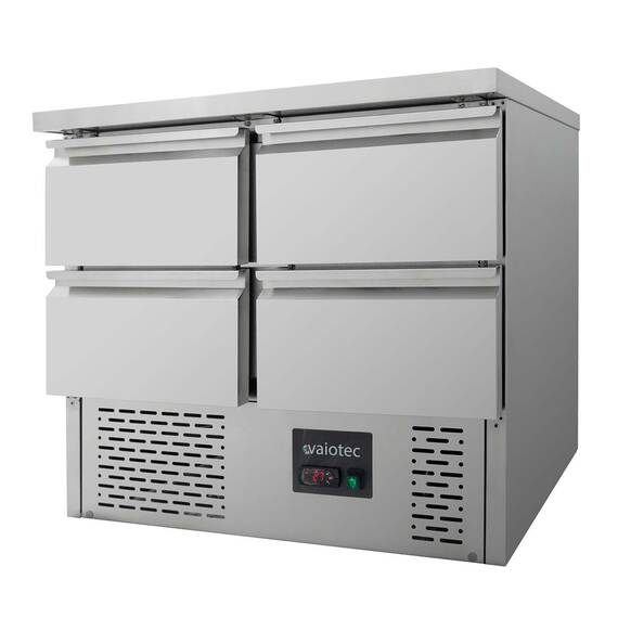 Vaiotec Kühltisch Mini / 2-fach - mit 4 Schubladen, 900 x 700 mm