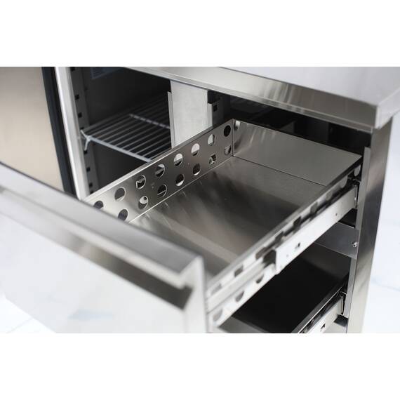 Vaiotec Kühltisch Mini / 2-fach - mit 4 Schubladen, 900 x 700 mm