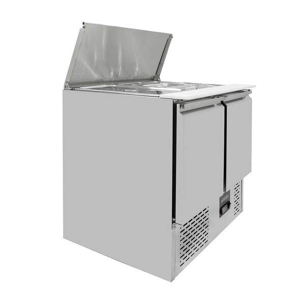 Vaiotec Saladette / 2-fach mit Klappdeckel, 900 x 700 mm