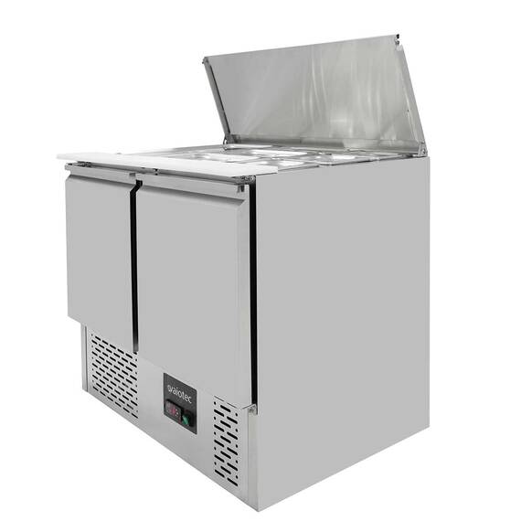 Vaiotec Saladette / 2-fach mit Klappdeckel, 900 x 700 mm
