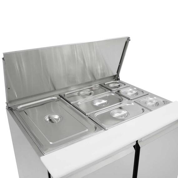 Vaiotec Saladette / 2-fach mit Klappdeckel, 900 x 700 mm