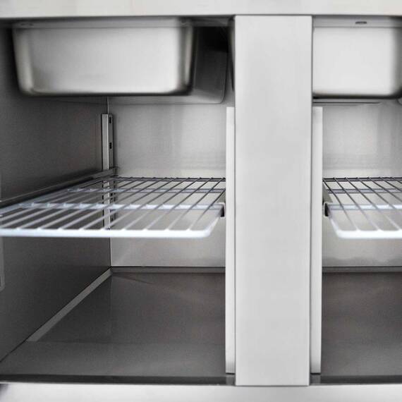 Vaiotec Saladette / 2-fach mit Klappdeckel, 900 x 700 mm