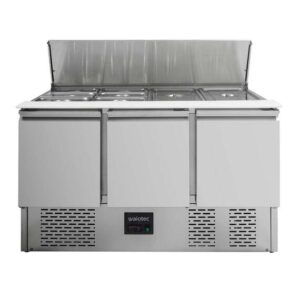 Vaiotec Saladette / 3-fach mit Klappdeckel, 1365 x 700 mm