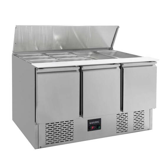 Vaiotec Saladette / 3-fach mit Klappdeckel, 1365 x 700 mm