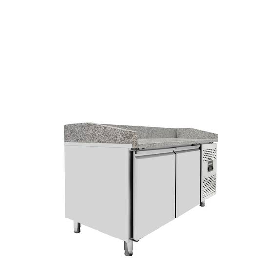 Vaiotec Pizzakühltisch / 2-türig "grau", 1510 x 800 mm