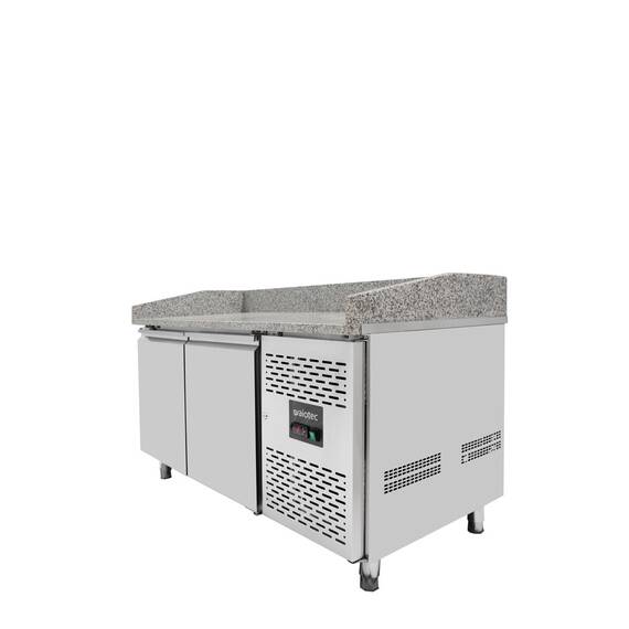 Vaiotec Pizzakühltisch / 2-türig "grau", 1510 x 800 mm