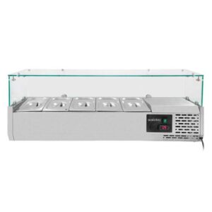 Vaiotec Kühlaufsatz mit Glasabdeckung 5xGN1/4, 1200 x 335 mm