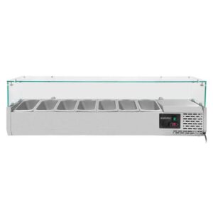 Vaiotec Kühlaufsatz mit Glasabdeckung 7xGN1/4, 1500 x 335 mm