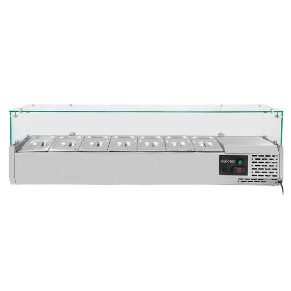 Vaiotec Kühlaufsatz mit Glasabdeckung 7xGN1/4, 1500 x 335 mm
