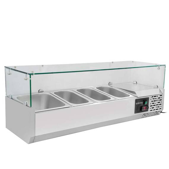 Vaiotec Kühlaufsatz mit Glasabdeckung 3xGN1/3 + 1xGN1/2, 1200 x 395 mm