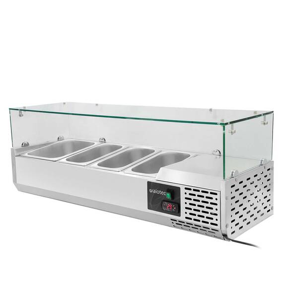 Vaiotec Kühlaufsatz mit Glasabdeckung 3xGN1/3 + 1xGN1/2, 1200 x 395 mm