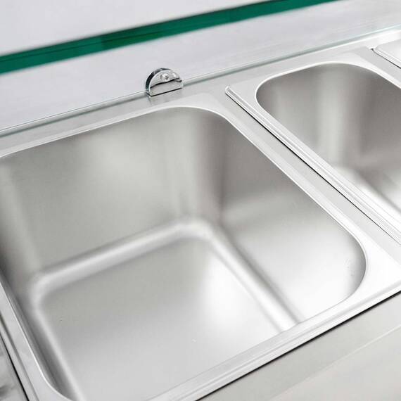 Vaiotec Kühlaufsatz mit Glasabdeckung 3xGN1/3 + 1xGN1/2, 1200 x 395 mm