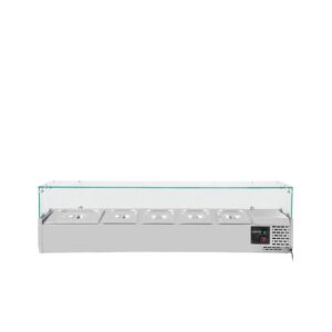 Vaiotec Kühlaufsatz mit Glasabdeckung 4xGN1/3 + 1xGN1/2, 1400 x 395 mm