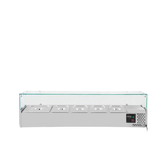 Vaiotec Kühlaufsatz mit Glasabdeckung 4xGN1/3 + 1xGN1/2, 1400 x 395 mm