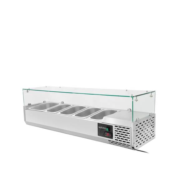 Vaiotec Kühlaufsatz mit Glasabdeckung 4xGN1/3 + 1xGN1/2, 1400 x 395 mm