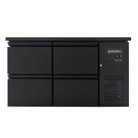 Vaiotec Barkühltisch schwarz / 4 Schubladen - 280 l, 1465 x 520 mm
