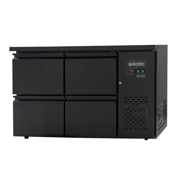 Vaiotec Barkühltisch schwarz / 4 Schubladen - 280 l, 1465 x 520 mm