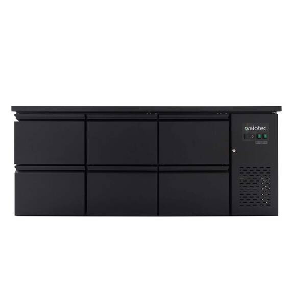 Vaiotec Barkühltisch schwarz / 6 Schubladen - 425 l, 2005 x 520 mm