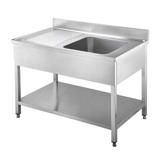 Vaiotec Spültisch / 1 Becken rechts und Abtropffläche, 1000 x 700 mm