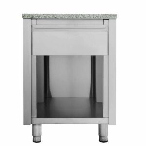 Vaiotec Kassentisch mit Schublade "grau", 600 x 820 mm