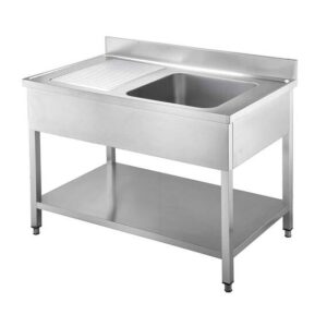 Vaiotec Spültisch / 1 Becken rechts und Abtropffläche, 1200 x 600 mm