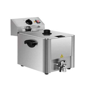 Vaiotec Elektro Fritteuse 1 Becken mit Ablasshahn 8 Liter, 310 x 570 mm
