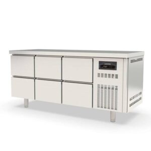 Vaiotec Topline Kühltisch / 3-fach GN1/1 mit 6 Schubladen, 1795 x 700 mm