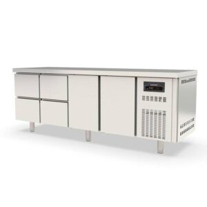 Vaiotec Topline Kühltisch / 4-fach GN1/1 mit 4 Schubladen / 2 Türen, 2245 x 700 mm