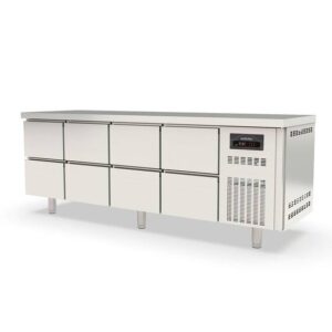 Vaiotec Topline Kühltisch / 4-fach GN1/1 mit 8 Schubladen, 2245 x 700 mm