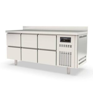 Vaiotec Topline Tiefkühltisch / 3-fach GN1/1 mit 6 Schubladen & Aufkantung, 1795 x 700 mm