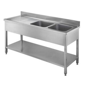 Vaiotec Topline Spültisch / 2 Becken rechts + Abtropffläche, 1800 x 700 mm