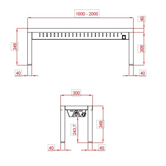 Vaiotec Topline Wärmebrücke / 1 Etage, 1600 x 300 mm