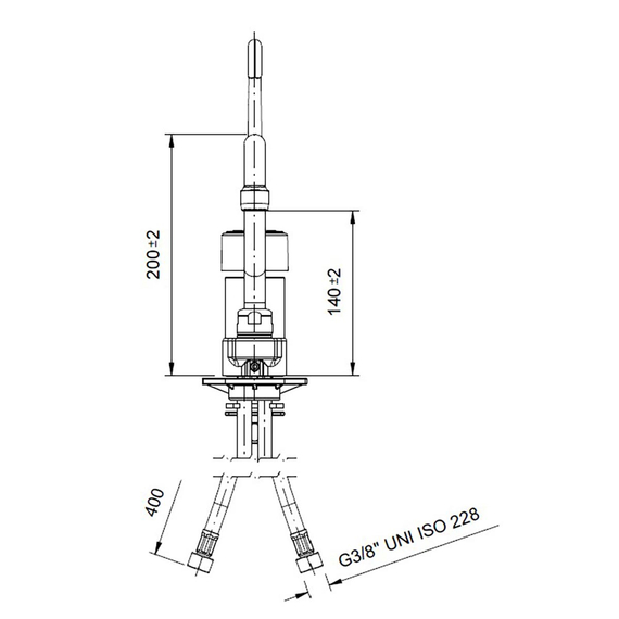 Vaiotec Topline Mischbatterie mit Schwenkhahn & Einhebelmischer - Einloch, 55 x 245 mm