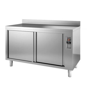 Vaiotec Topline Wärmeschrank / 2 Schiebetüren & Aufkantung, 1600 x 600 mm