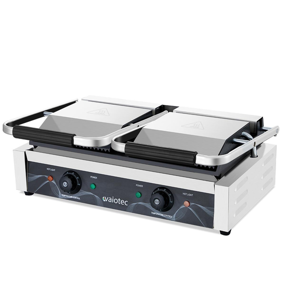 Vaiotec Elektro Kontaktgrill "doppelt", oben gerillt & unten glatt, 568 x 395 mm