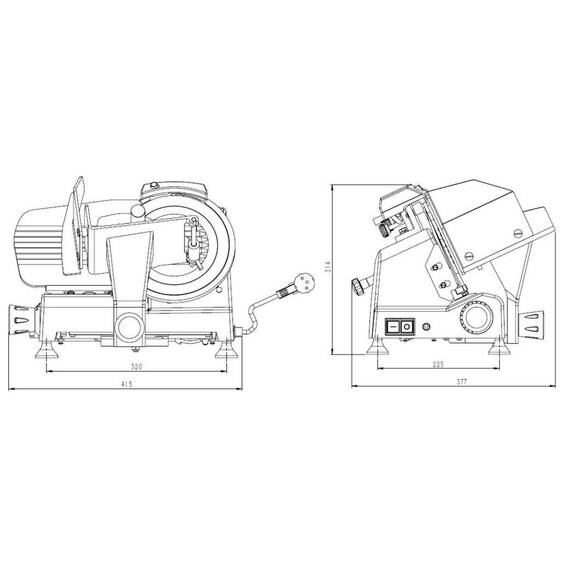 Vaiotec Aufschnittmaschine 195, 415 x 377 mm