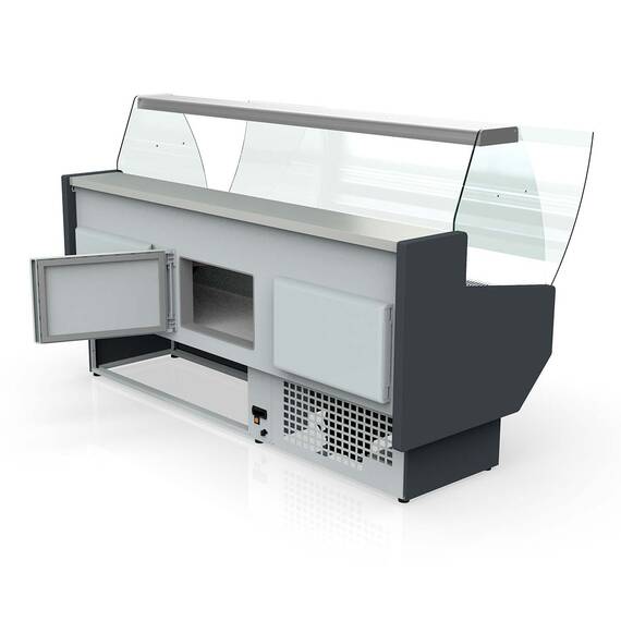 Vaiotec Topline Kühltheke 100 - gebogenes Frontglas "grau", 1025 x 800 mm