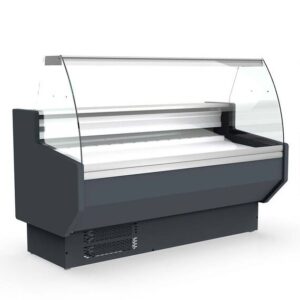 Vaiotec Topline Kühltheke 150 - gebogenes Frontglas "grau", 1505 x 800 mm