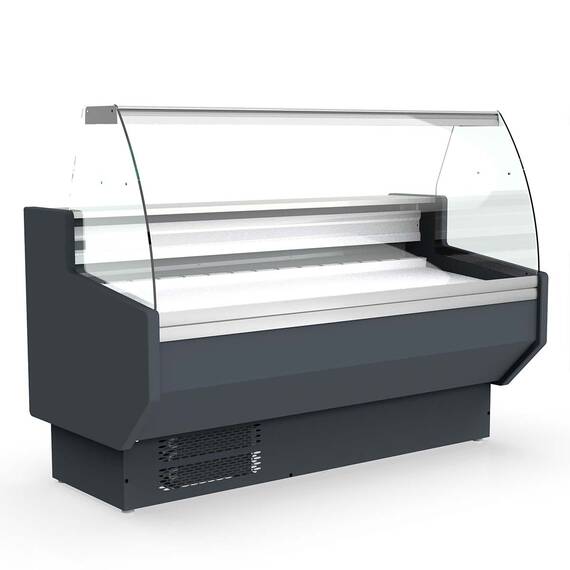 Vaiotec Topline Kühltheke 150 - gebogenes Frontglas "grau", 1505 x 800 mm