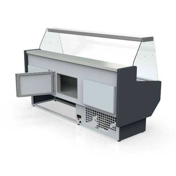 Vaiotec Topline Kühltheke 250 - gerades Frontglas "gelb", 2465 x 800 mm