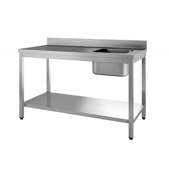 Vaiotec Topline Cheftisch / Becken rechts mit Aufkantung, 2000 x 700 mm